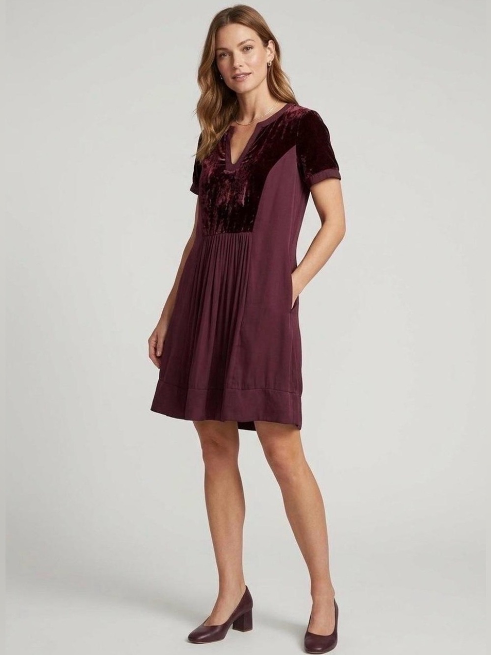 Anthropologie Mauve Velvet Tunic Dress